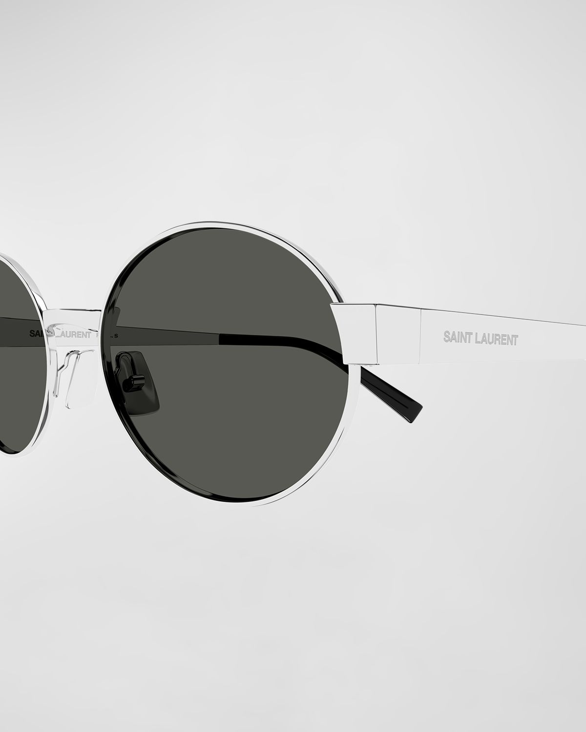 Saint Laurent Logo Metal Oval Sunglasses
