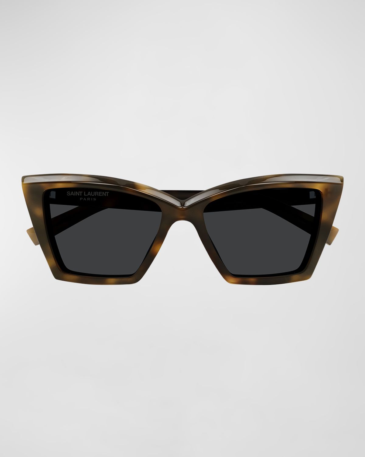 Saint Laurent Beveled Acetate Cat-Eye Sunglasses