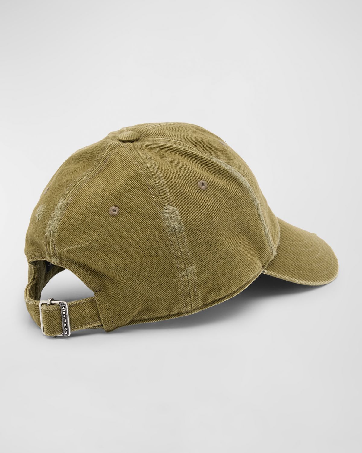 Saint Laurent YSL Washed Denim Baseball Hat