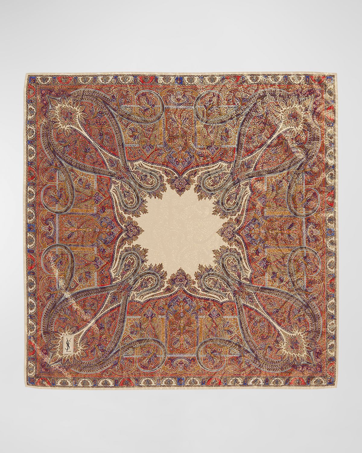 Saint Laurent Vintage Paisley Silk-Blend Square Scarf