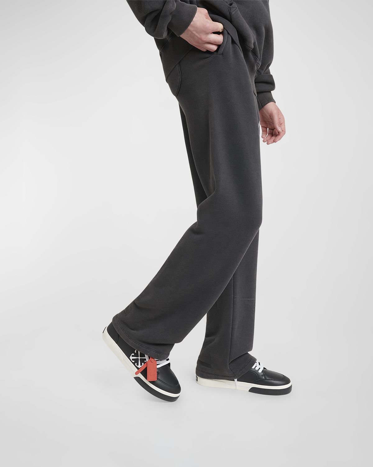 Off-White Men 's New Vulcanized Calf Leather Low-Top Sneakers