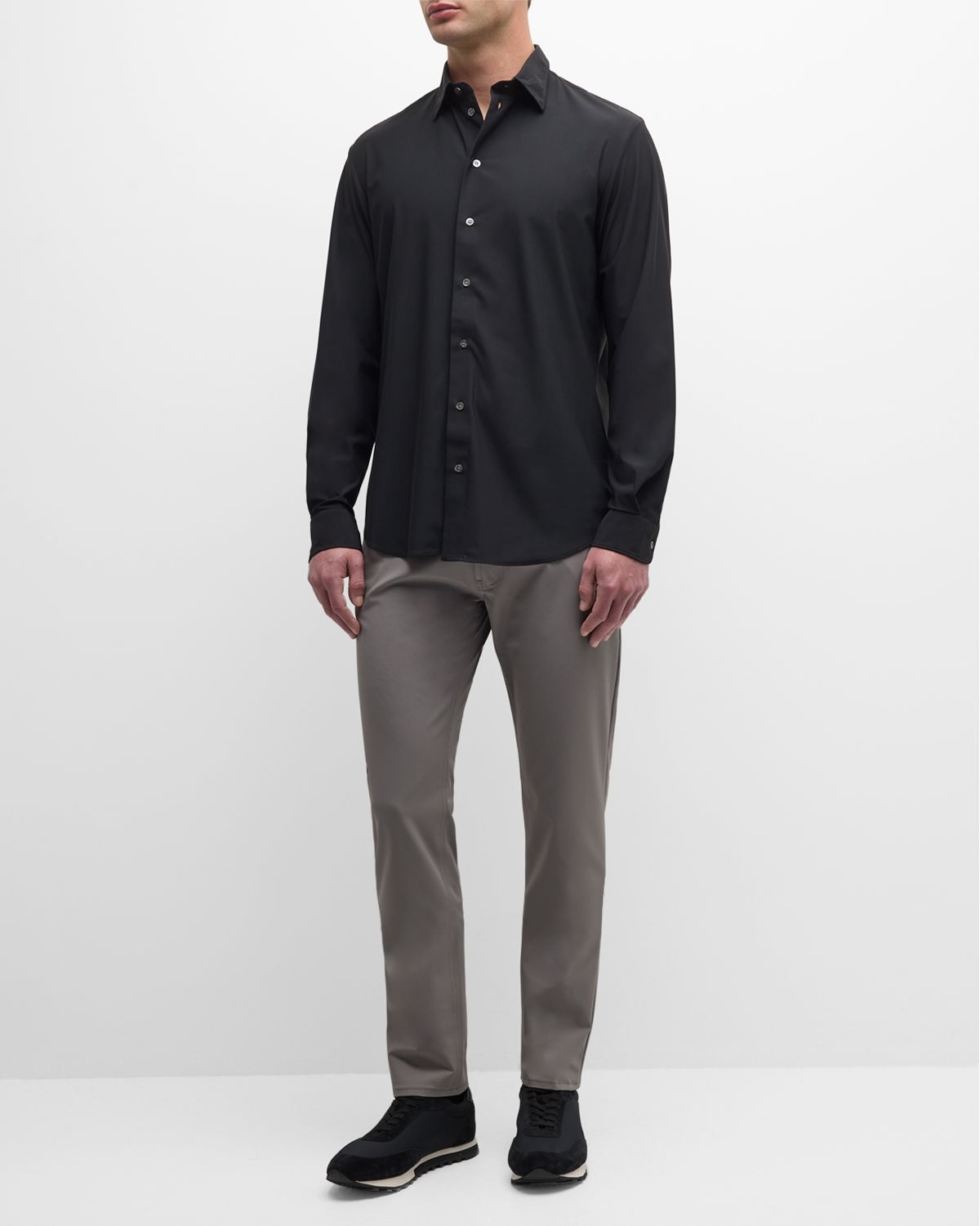 Emporio Armani Men 's Nylon-Stretch Sport Shirt