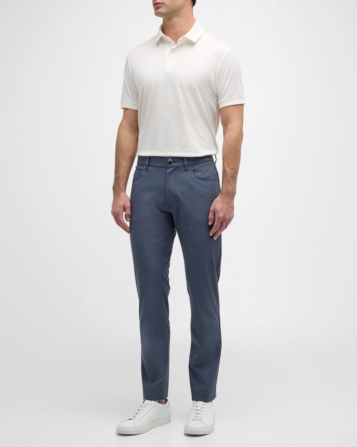 Emporio Armani Men 's Solid Jersey-Stretch Polo Shirt