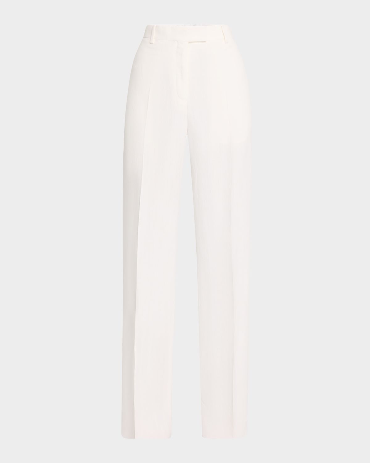Ferragamo Linen Toile Straight-Leg Pants