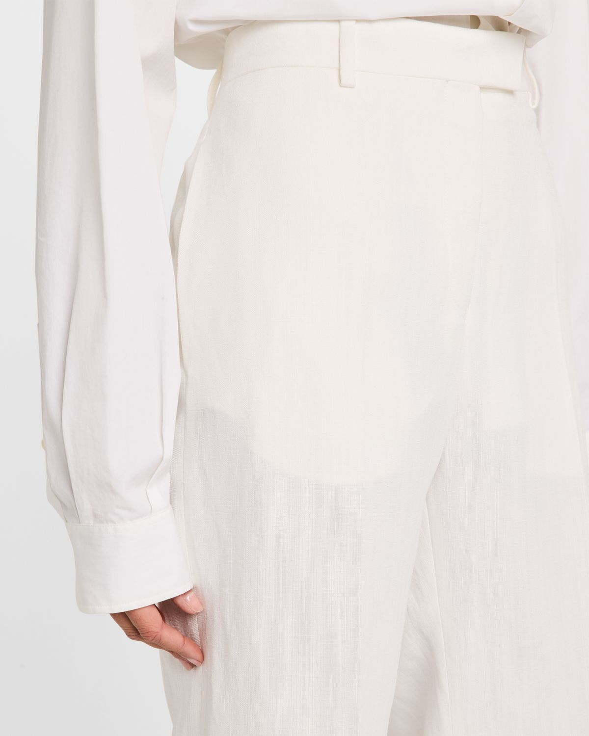 Ferragamo Linen Toile Straight-Leg Pants