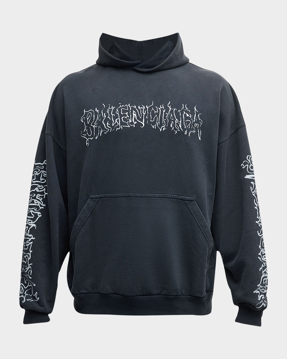 Balenciaga Men 's Metal Outline Logo Hoodie