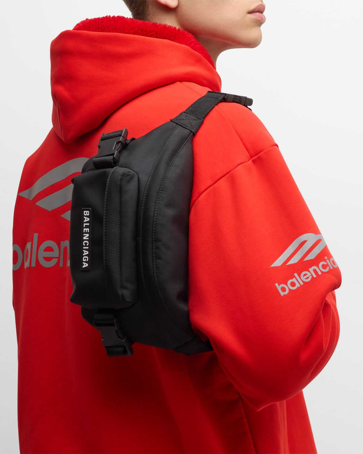 Balenciaga Men 's Nylon Ski Belt Bag