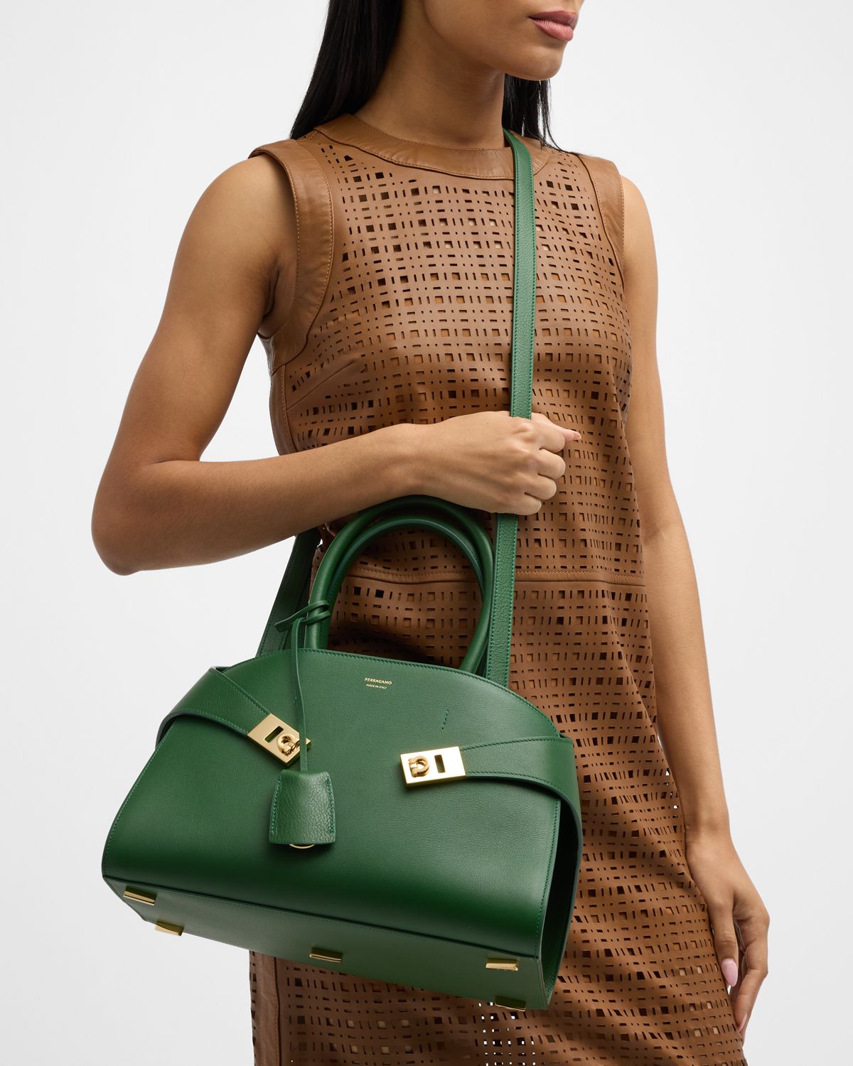 Ferragamo Small Hug Leather Top-Handle Bag