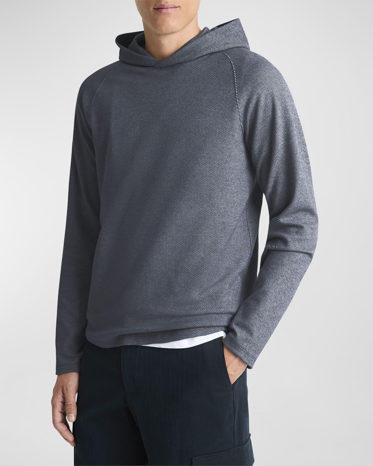 Vince Men 's Broken Twill Pullover Hoodie | Thumbnail 4 Vince Men 's Broken Twill Pullover Hoodie | Thumbnail 4