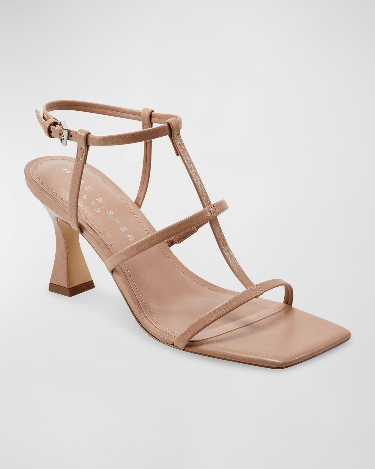 Marc Fisher LTD Dennie Leather T-Strap Slingback Sandals | Thumbnail 4