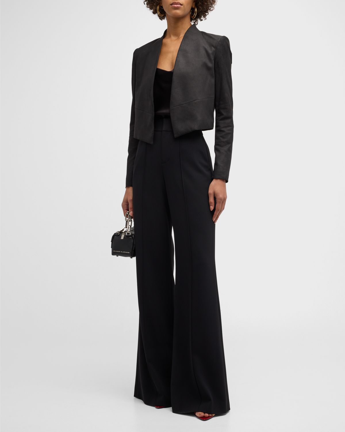 ALICE + OLIVIA New Harvey Suede Open-Front Jacket