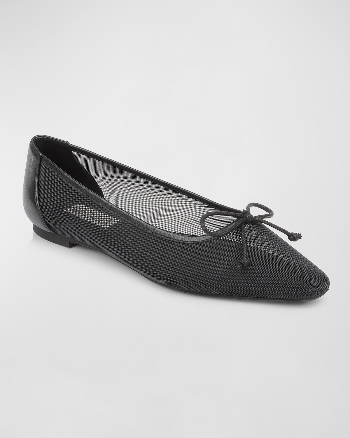 Badgley Mischka Cam Mesh Leather Bow Ballerina Flats