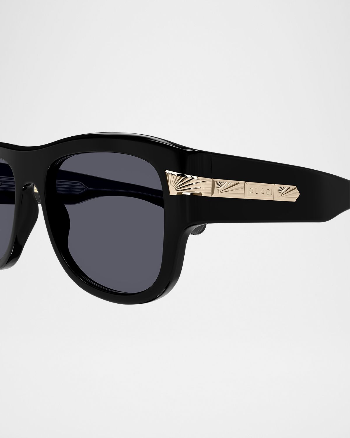 Gucci Men 's Plastic Rectangle Sunglasses