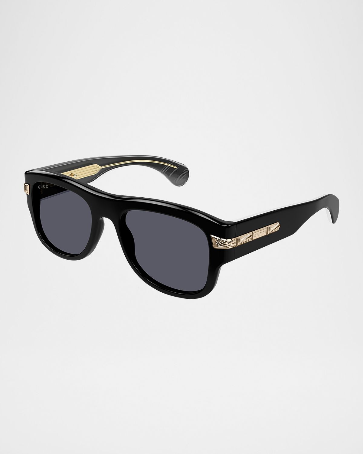 Gucci Men 's Plastic Rectangle Sunglasses