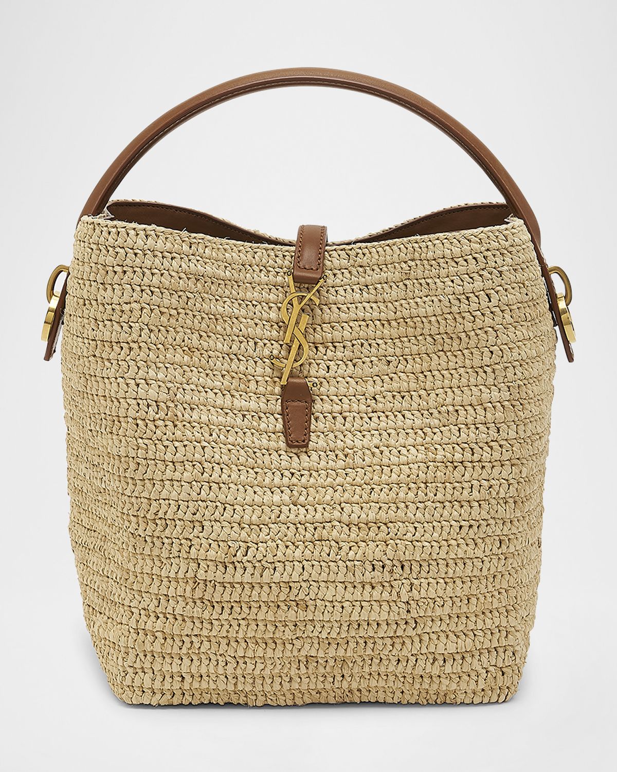 Saint Laurent Le 37 Raffia Bucket Bag
