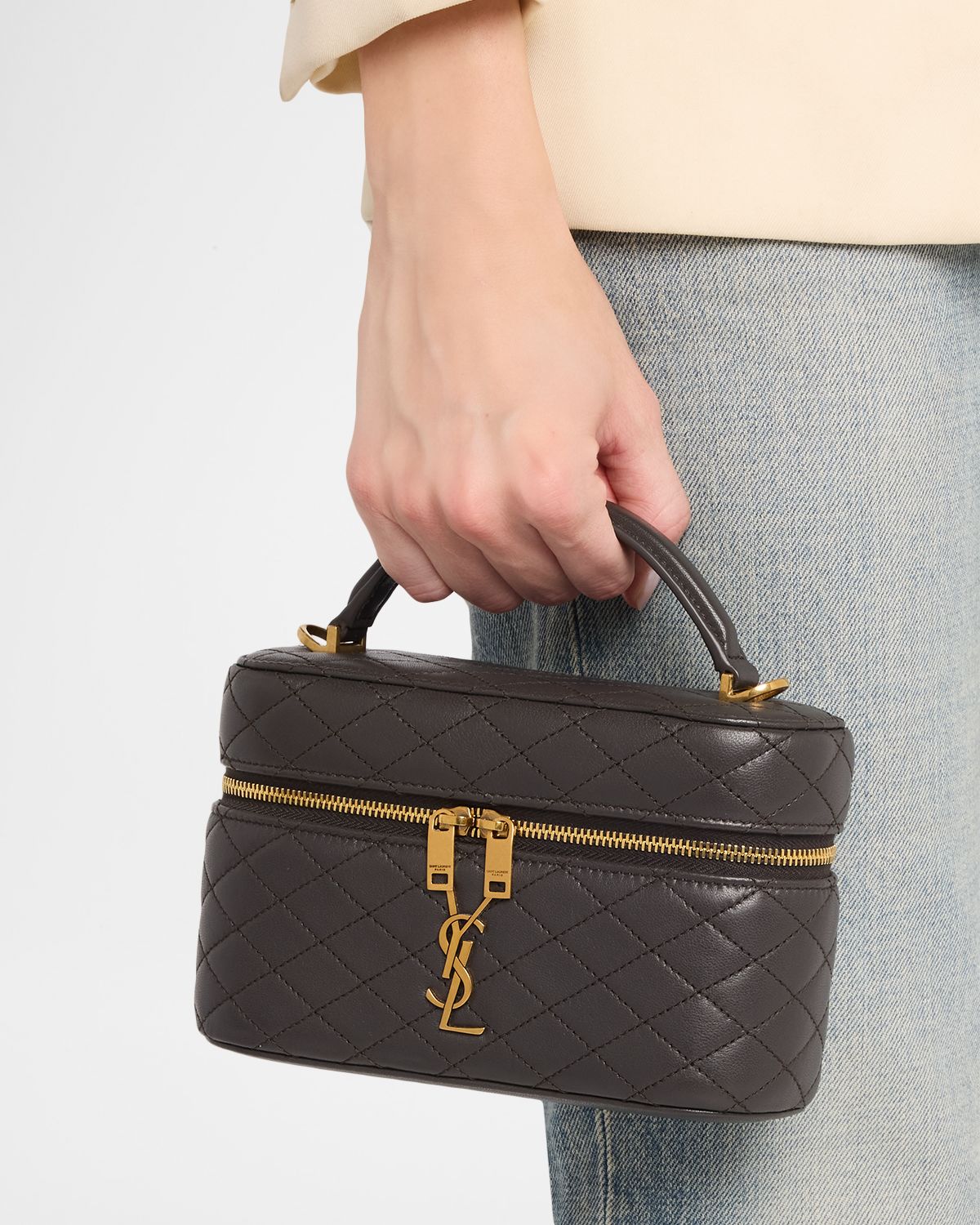 Saint Laurent Gaby Vanity Quilted Leather Bag
