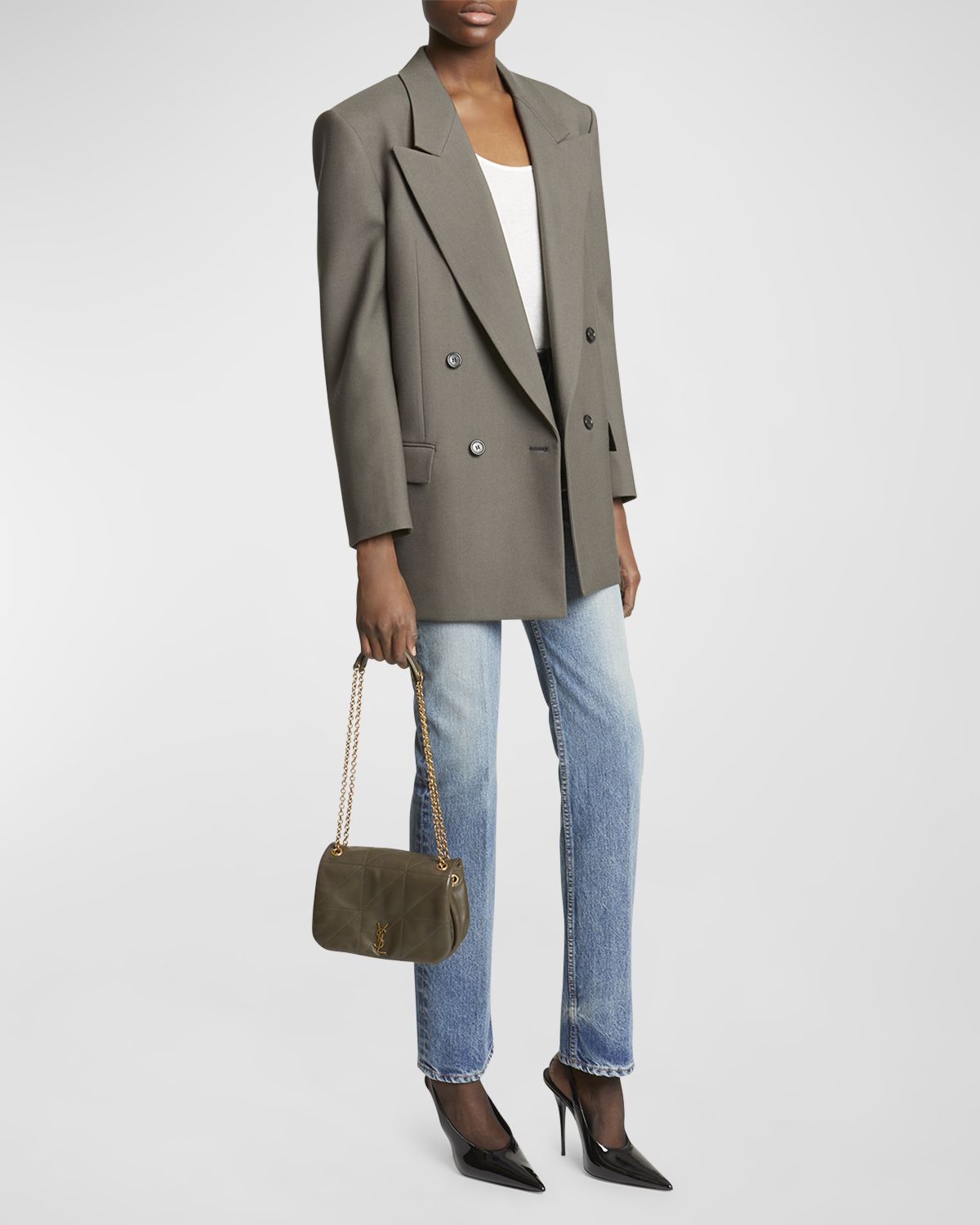 Saint Laurent Jamie 4.3 Mini Patchwork Leather Shoulder Bag