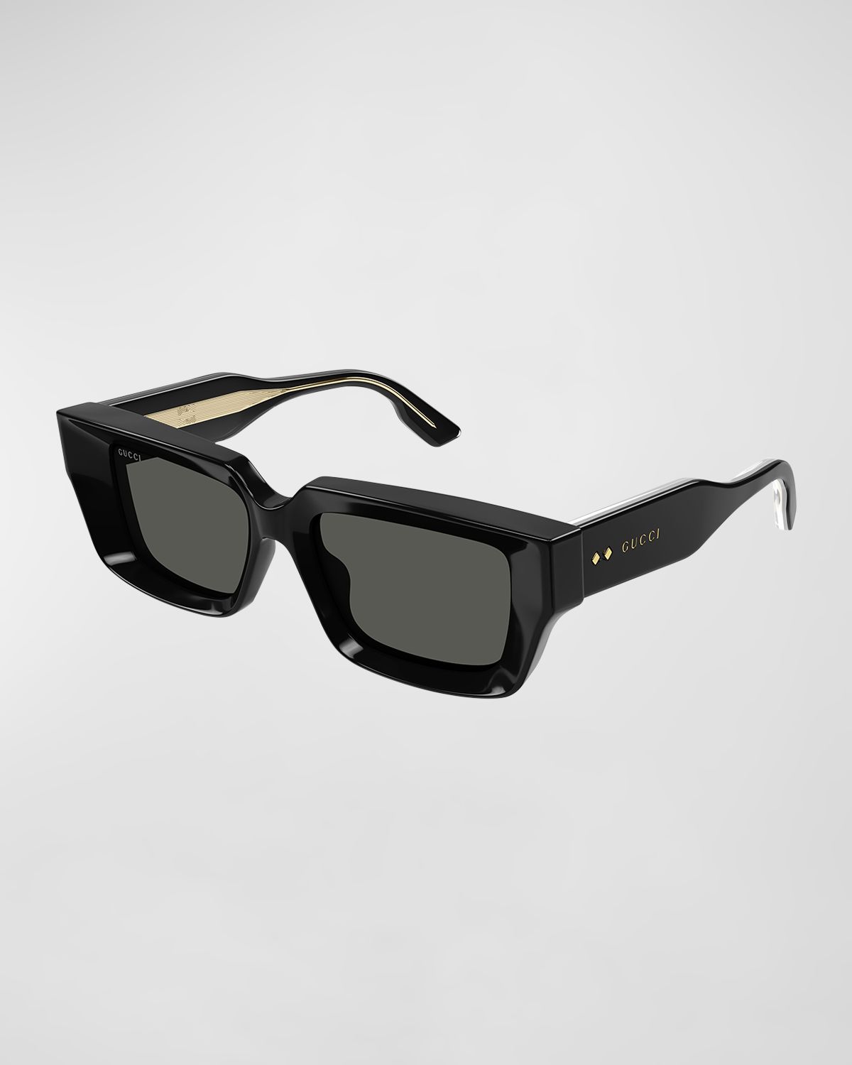 Gucci Beveled Acetate Rectangle Sunglasses