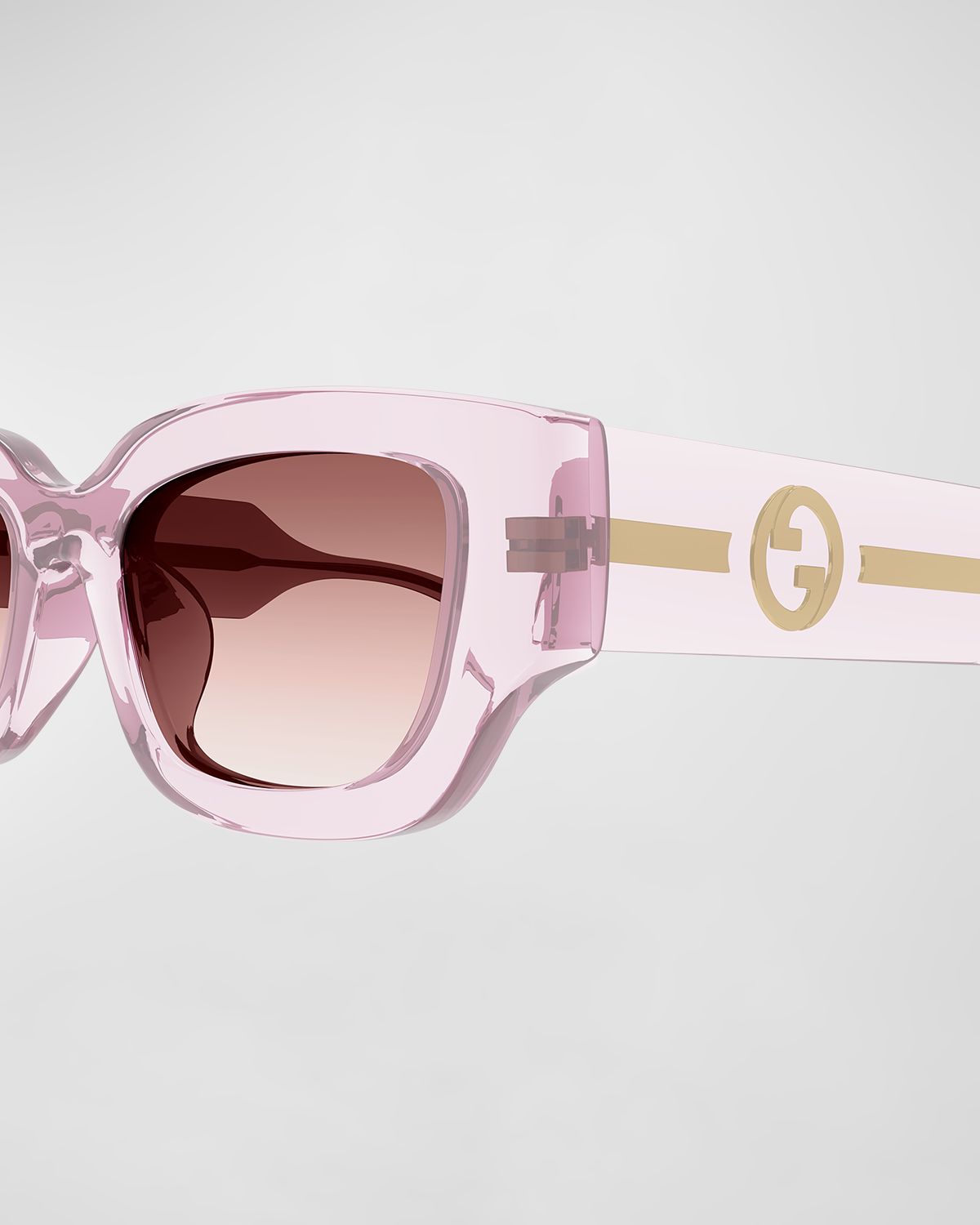 Gucci GG Logo Plastic Rectangle Sunglasses