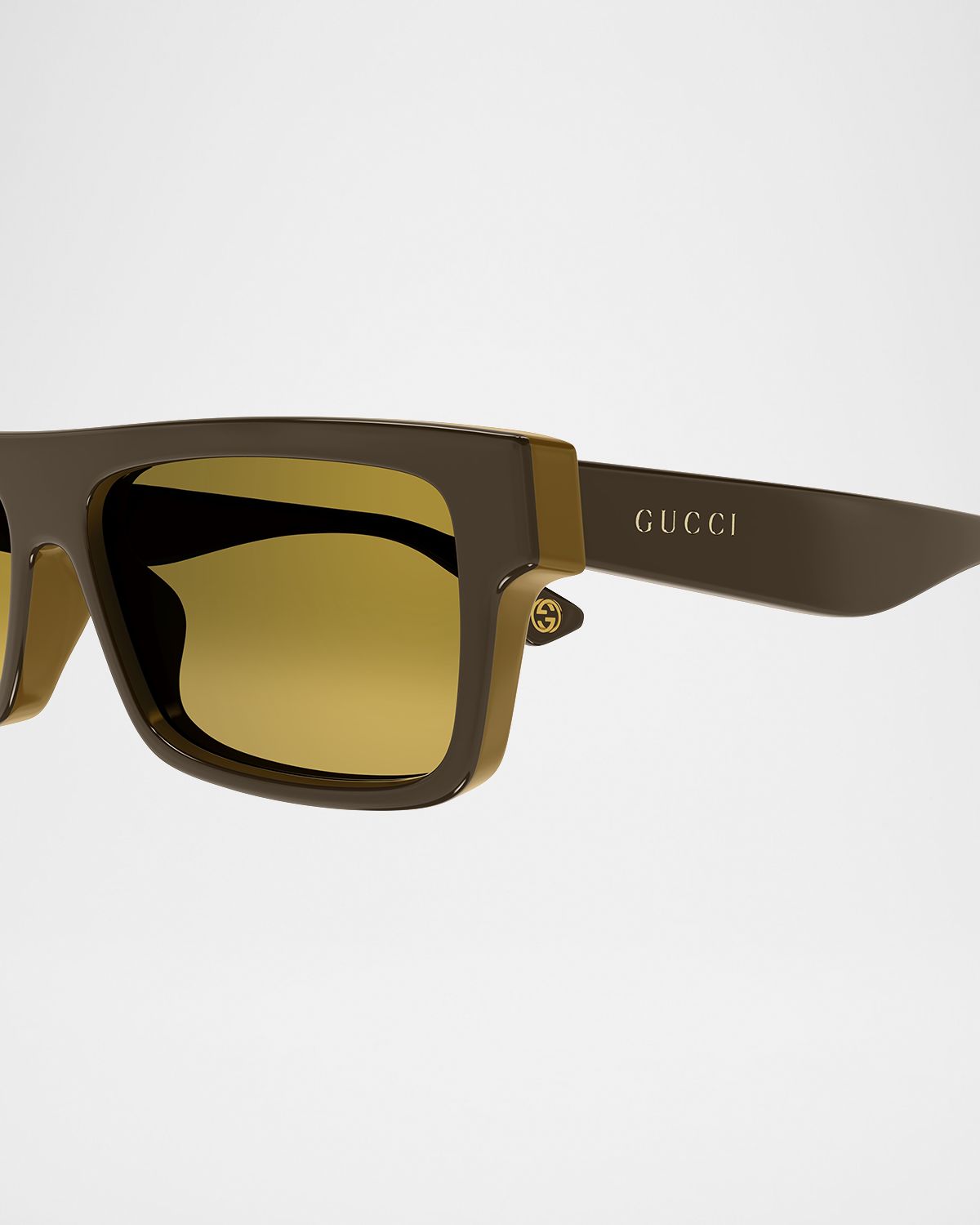 Gucci Men 's Plastic Rectangle Sunglasses