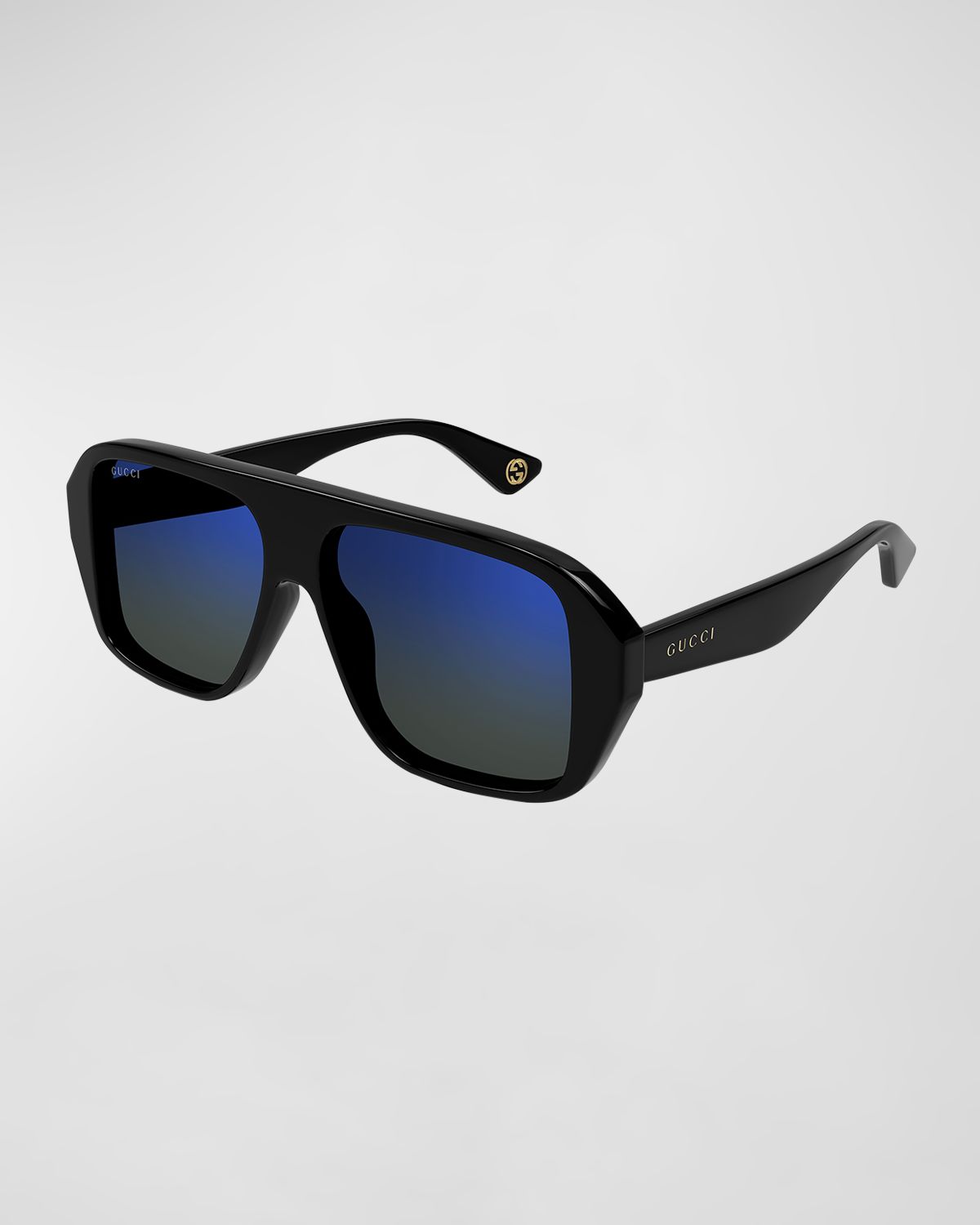 Gucci Men 's Oversized Plastic Rectangle Sunglasses