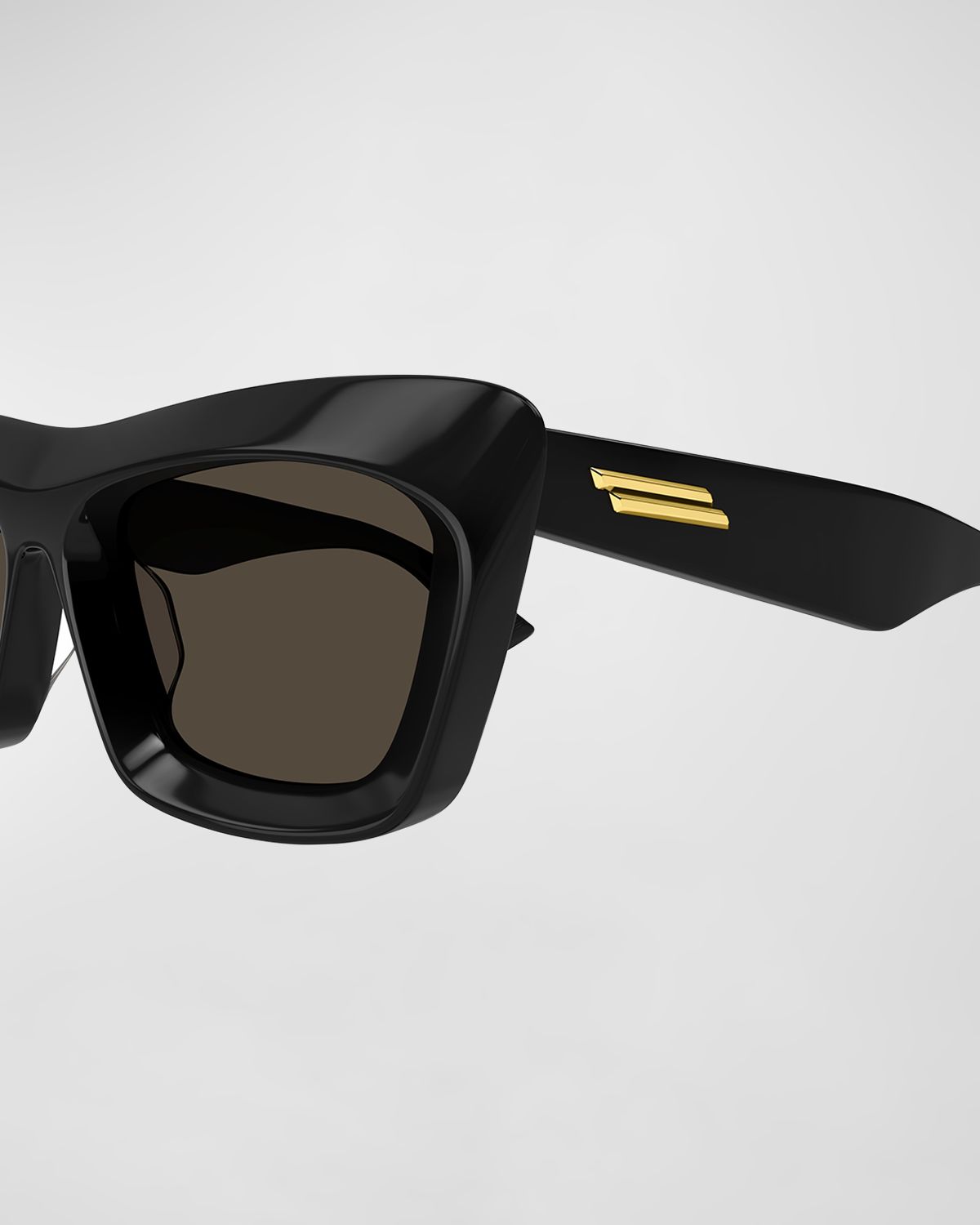 Bottega Veneta Beveled Acetate Rectangle Sunglasses