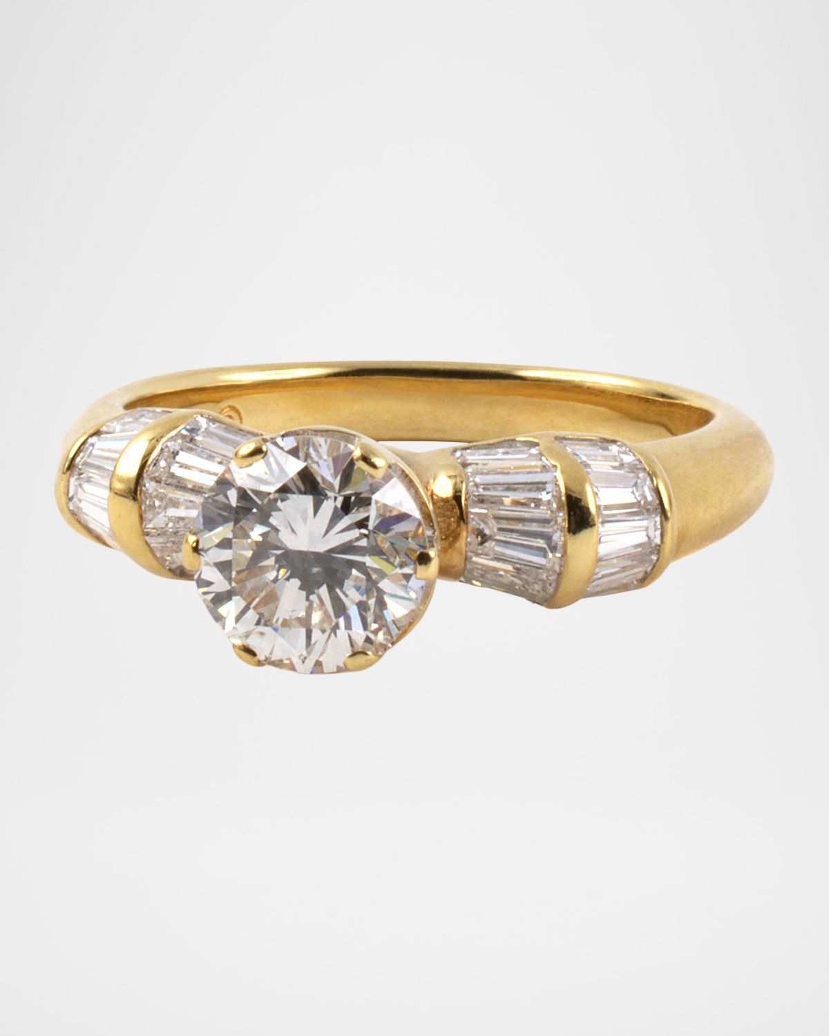 NM Estate Estate 18K Yellow Gold Diamond Tiered Engagement Ring, Size 6.25