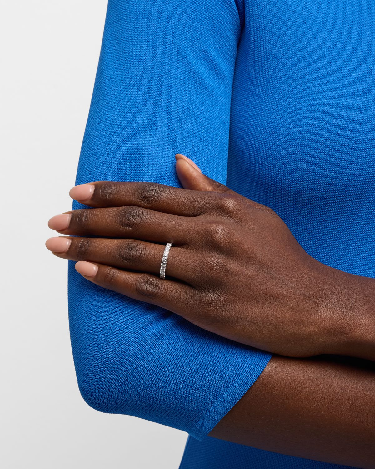 Neiman Marcus Lab Grown Diamonds Lab Grown Diamond 18K White Gold Round-Cut Eternity Ring, Size 7