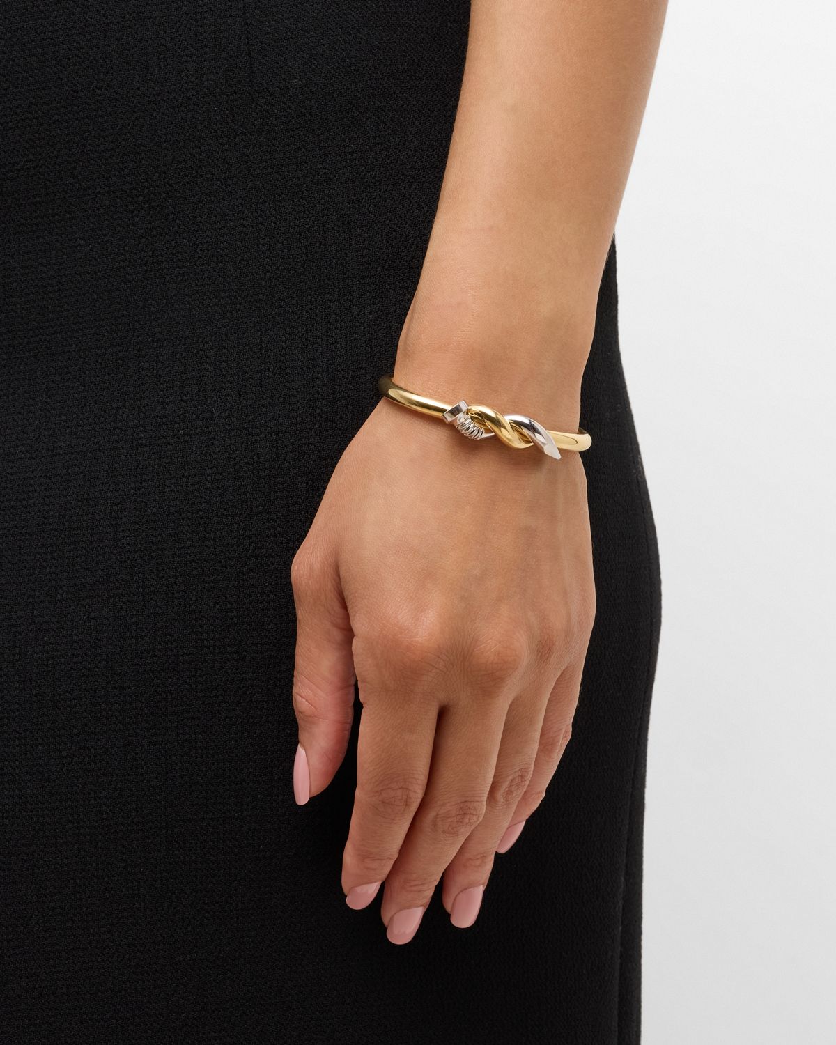 Polished Two Tone Twisted Nail Cuff