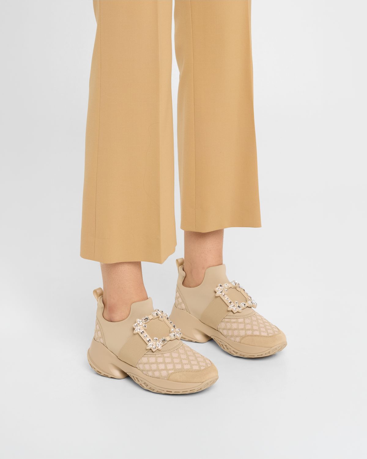 Roger Vivier Viv Run Strass Buckle Chunky Sneakers