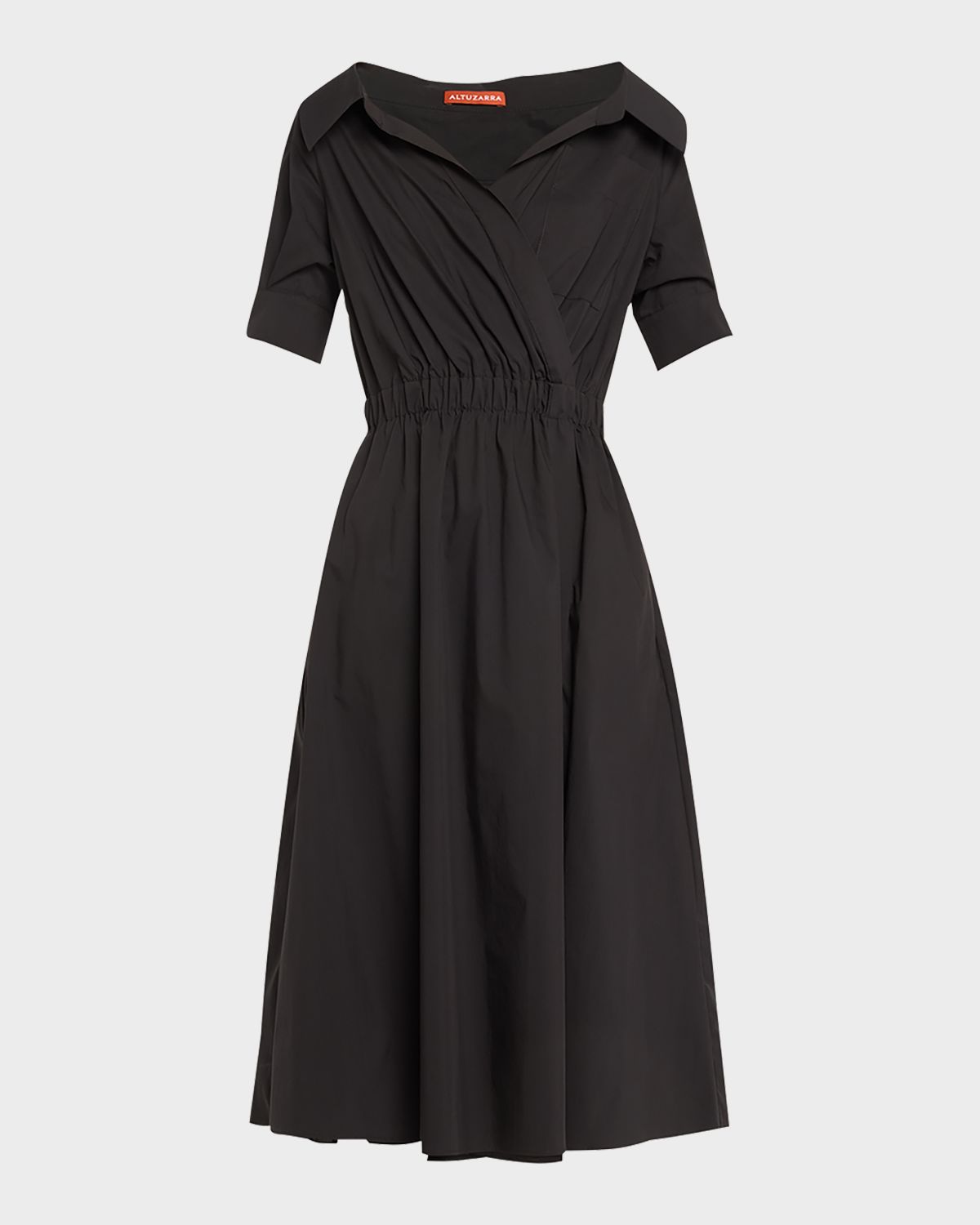 Altuzarra Lydia Short-Sleeve Midi Wrap Shirtdress