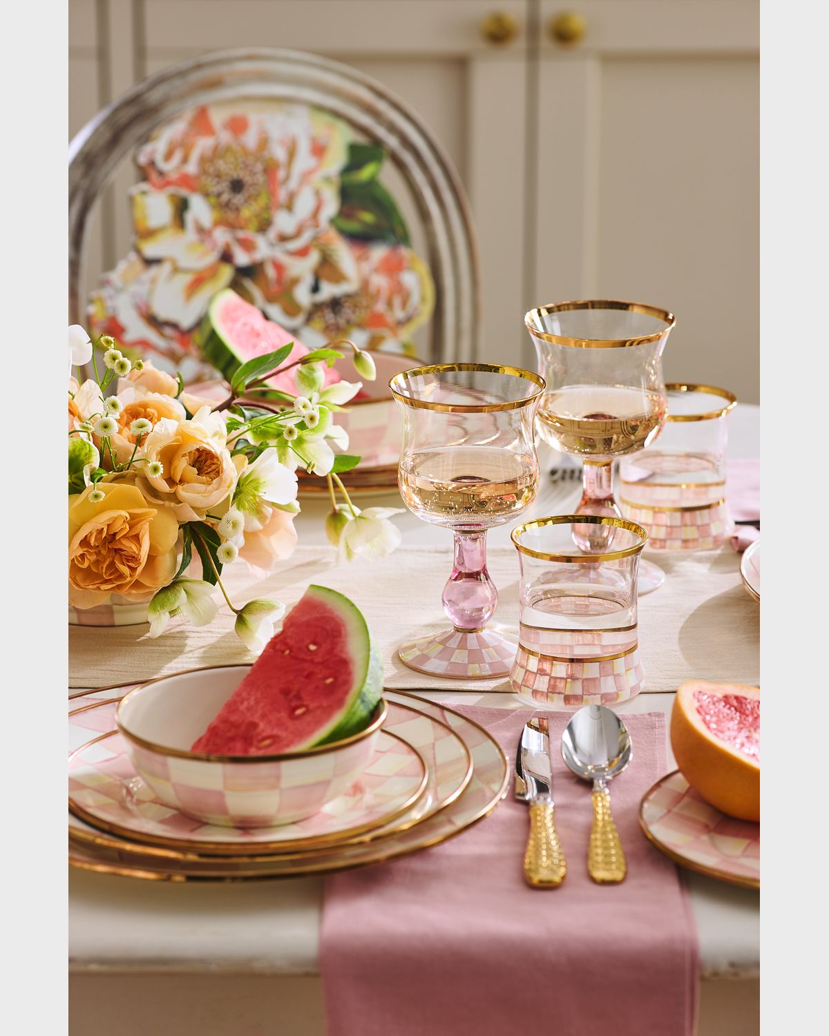 MacKenzie-Childs Rosy Check Everyday Bowl