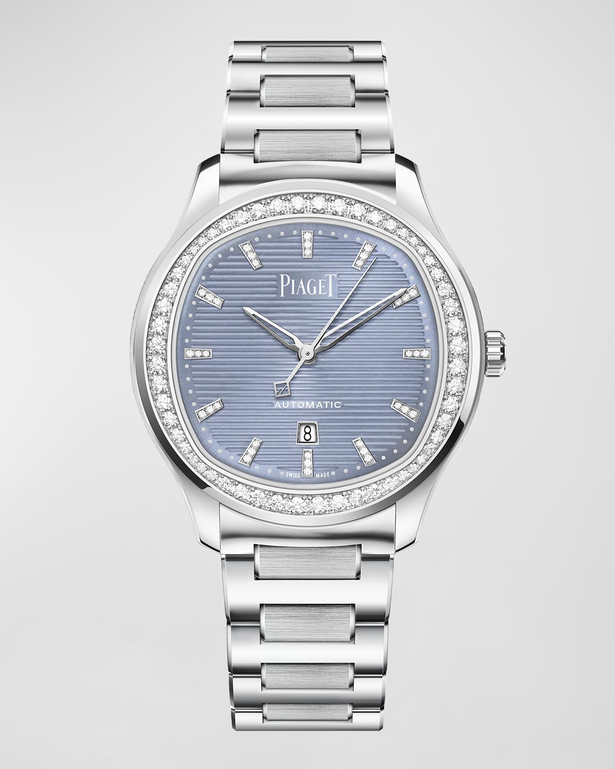 PIAGET Polo 36mm Stainless Steel Blue Dial Diamond Watch