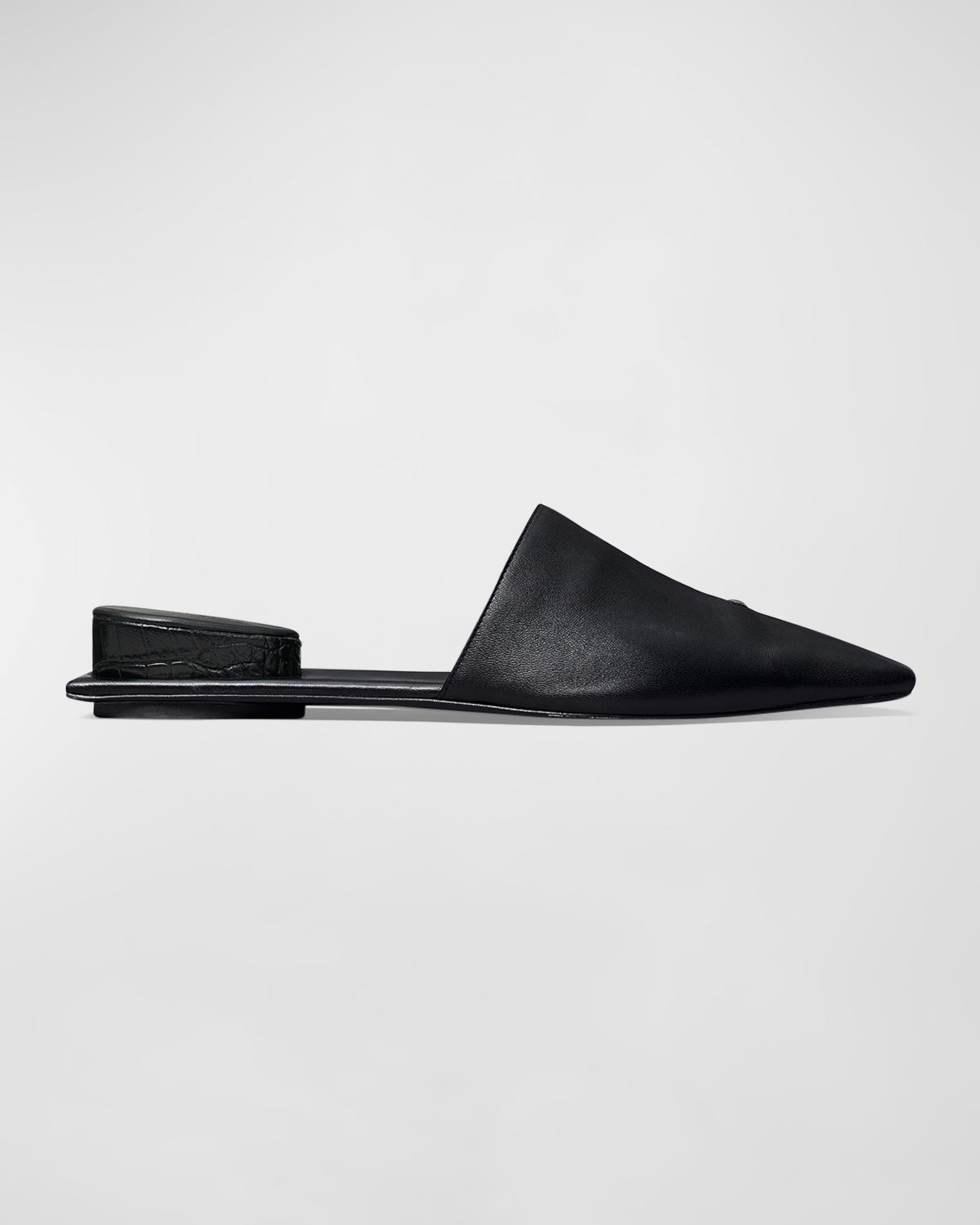 Tory Burch Leather Toe-Ring Ballerina Mules