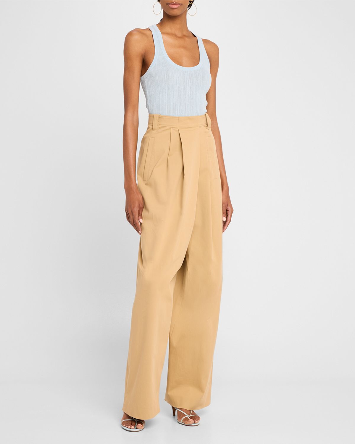 A.L.C. Iris Striped Scoop-Neck Tank Top