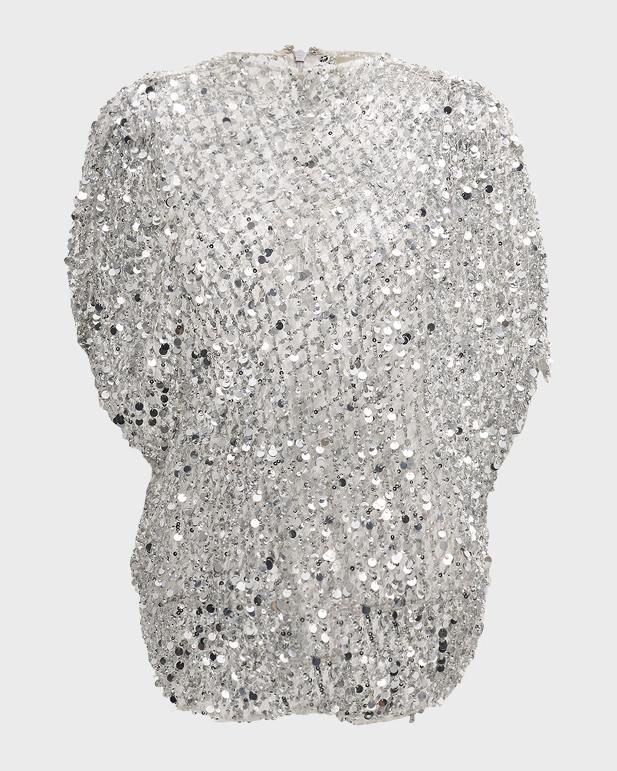 LAPOINTE Sequined Net Mesh Cape T-Shirt