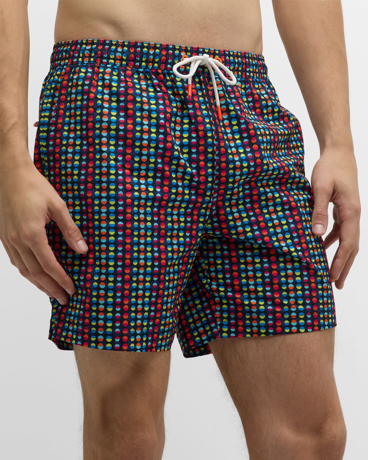 Swims Men 's Punto Geometric-Print Swim Shorts