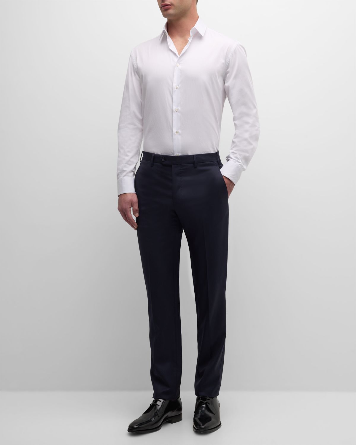 Giorgio Armani Men 's Solid Cotton Sport Shirt