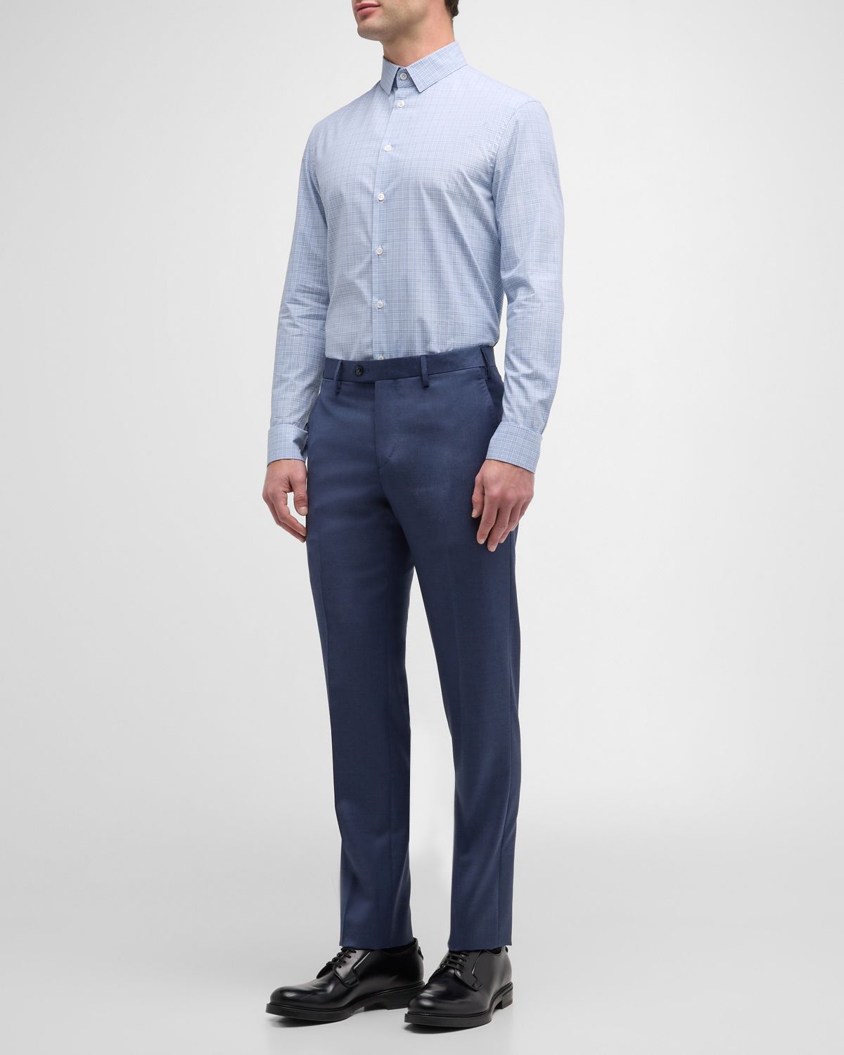 Giorgio Armani Men 's Wool Twill Dress Trousers