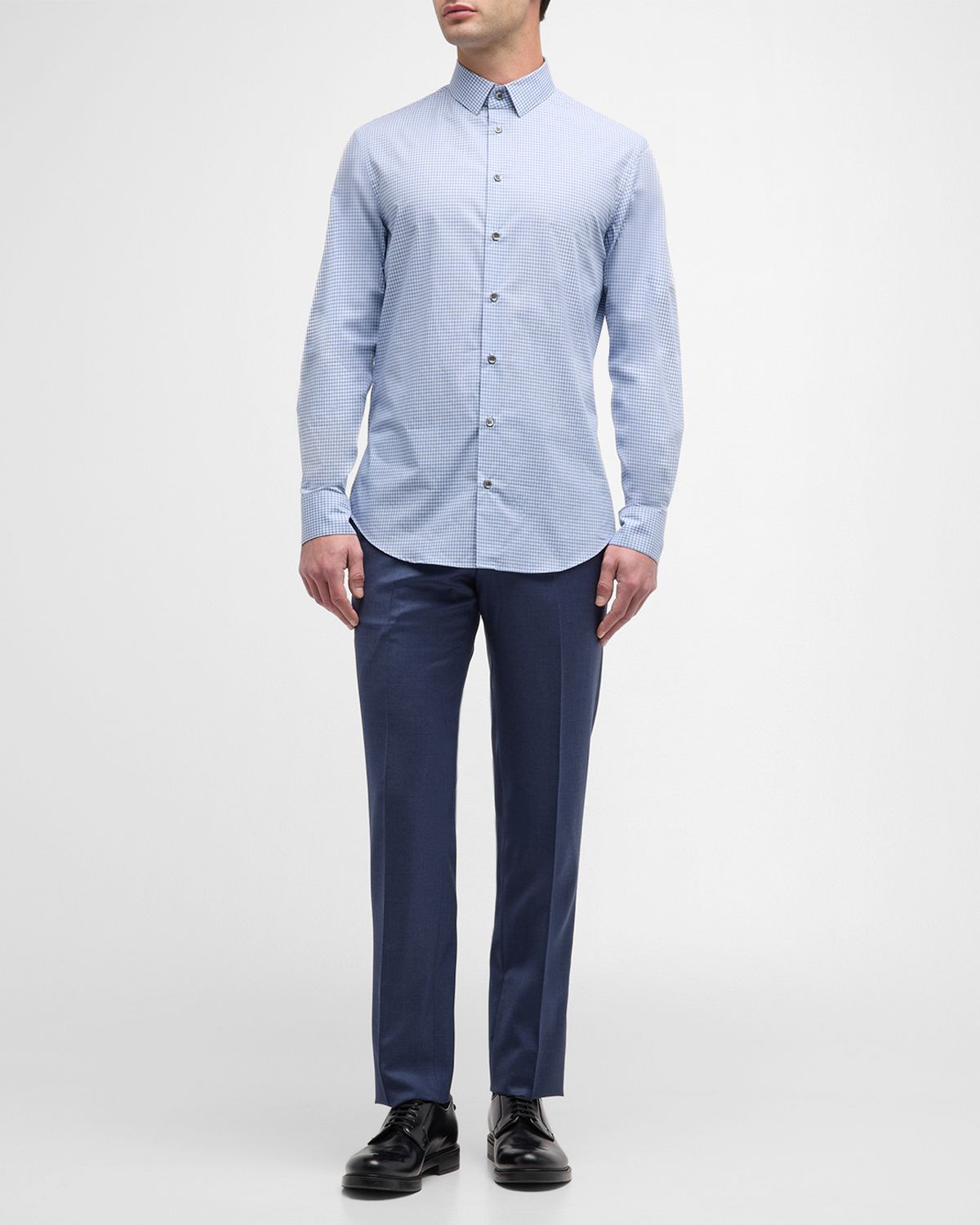 Giorgio Armani Men 's Micro-Box Cotton Sport Shirt