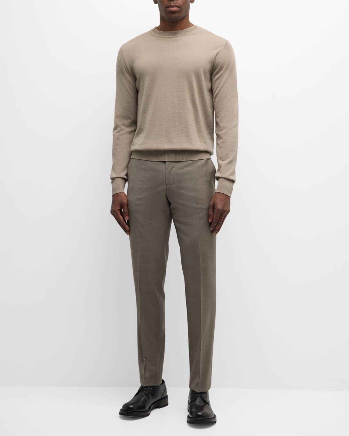 Giorgio Armani Men 's Stone Wool Trousers