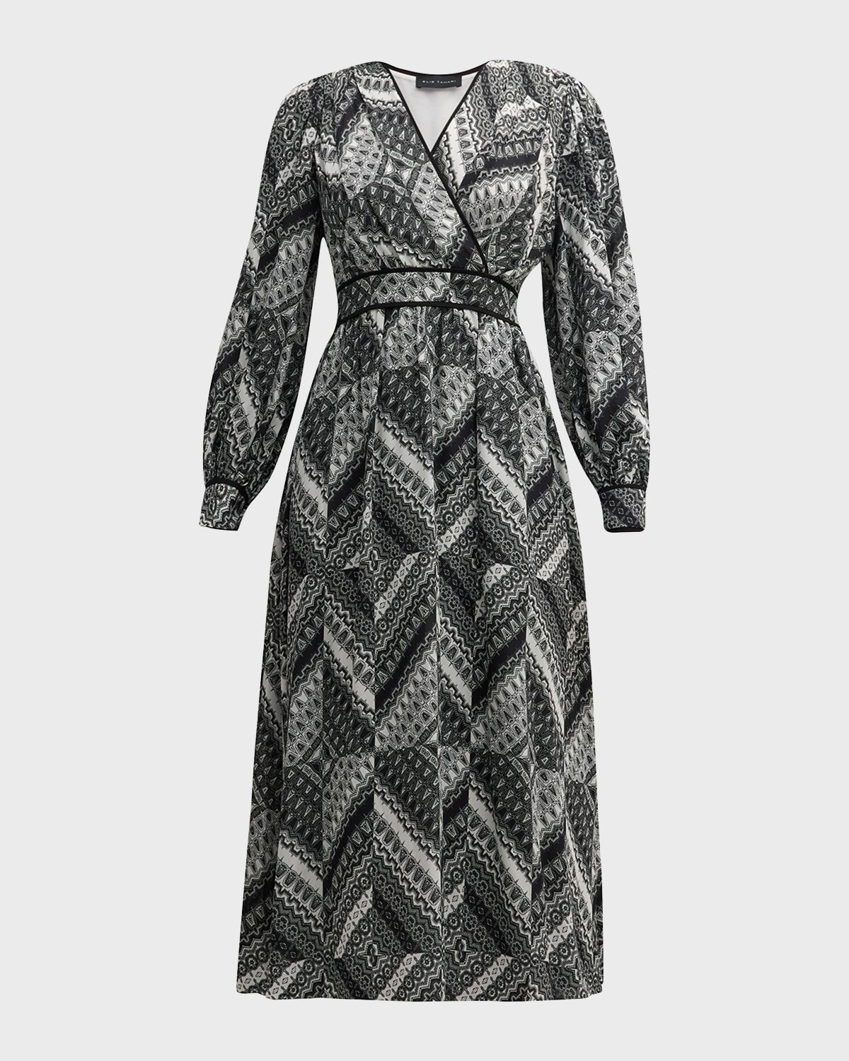 Elie Tahari Caelan Geometric-Print Silk Midi Dress