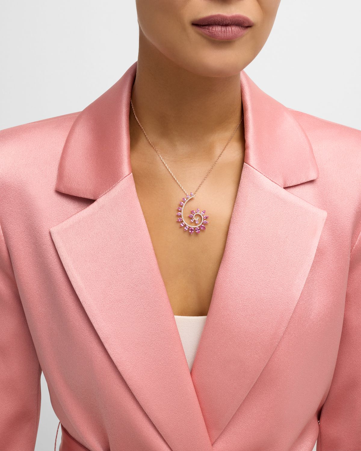 Gismondi 1754 18K Rose Gold Necklace with Diamonds and Sapphires