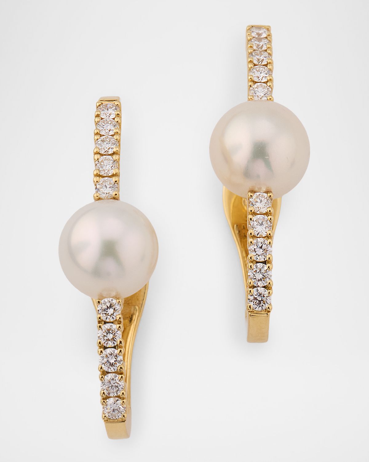 Mizuki 18K Yellow Gold Akoya Pearl & Diamond Earrings