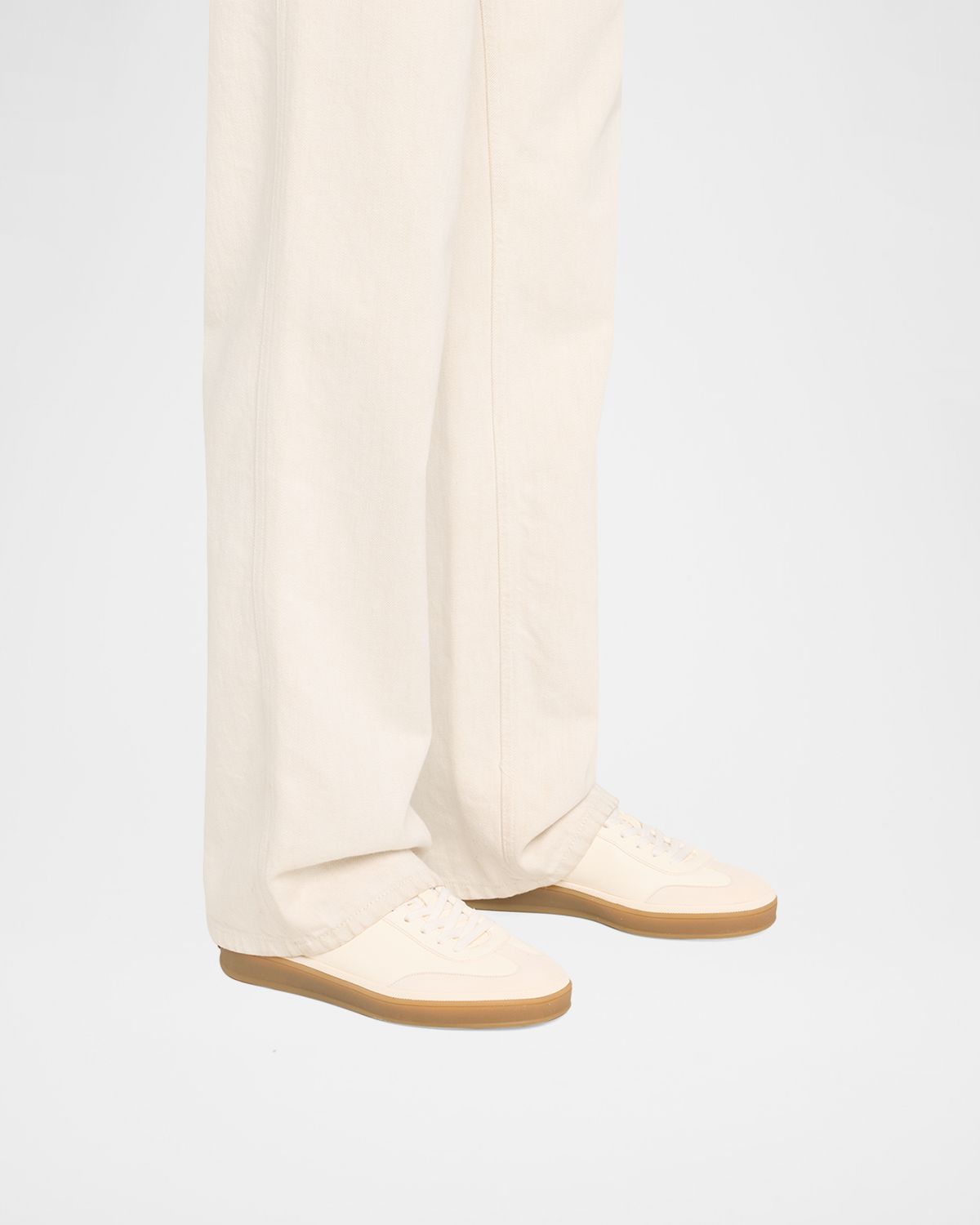 Loro Piana Mixed Leather Low-Top Tennis Sneakers