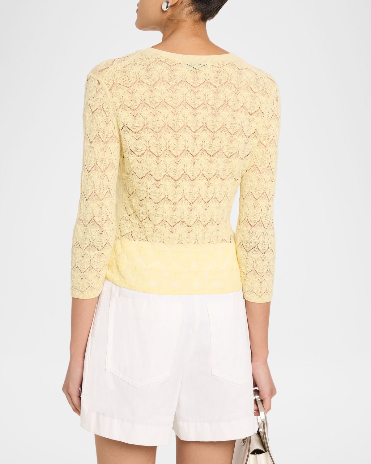 Vince Fine Lace 3/4-Sleeve Crewneck Top | Thumbnail 3 Vince Fine Lace 3/4-Sleeve Crewneck Top | Thumbnail 3