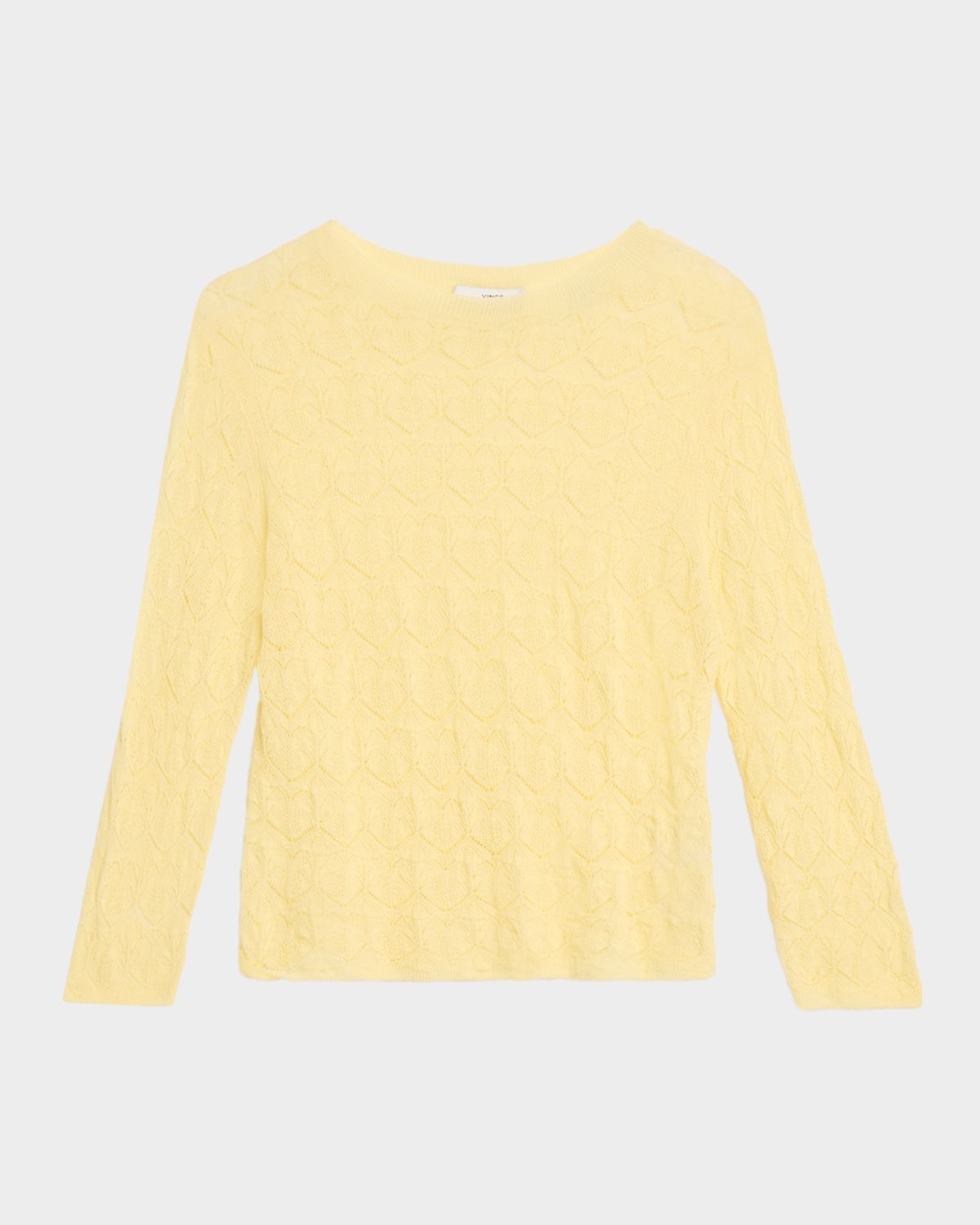 Vince Fine Lace 3/4-Sleeve Crewneck Top