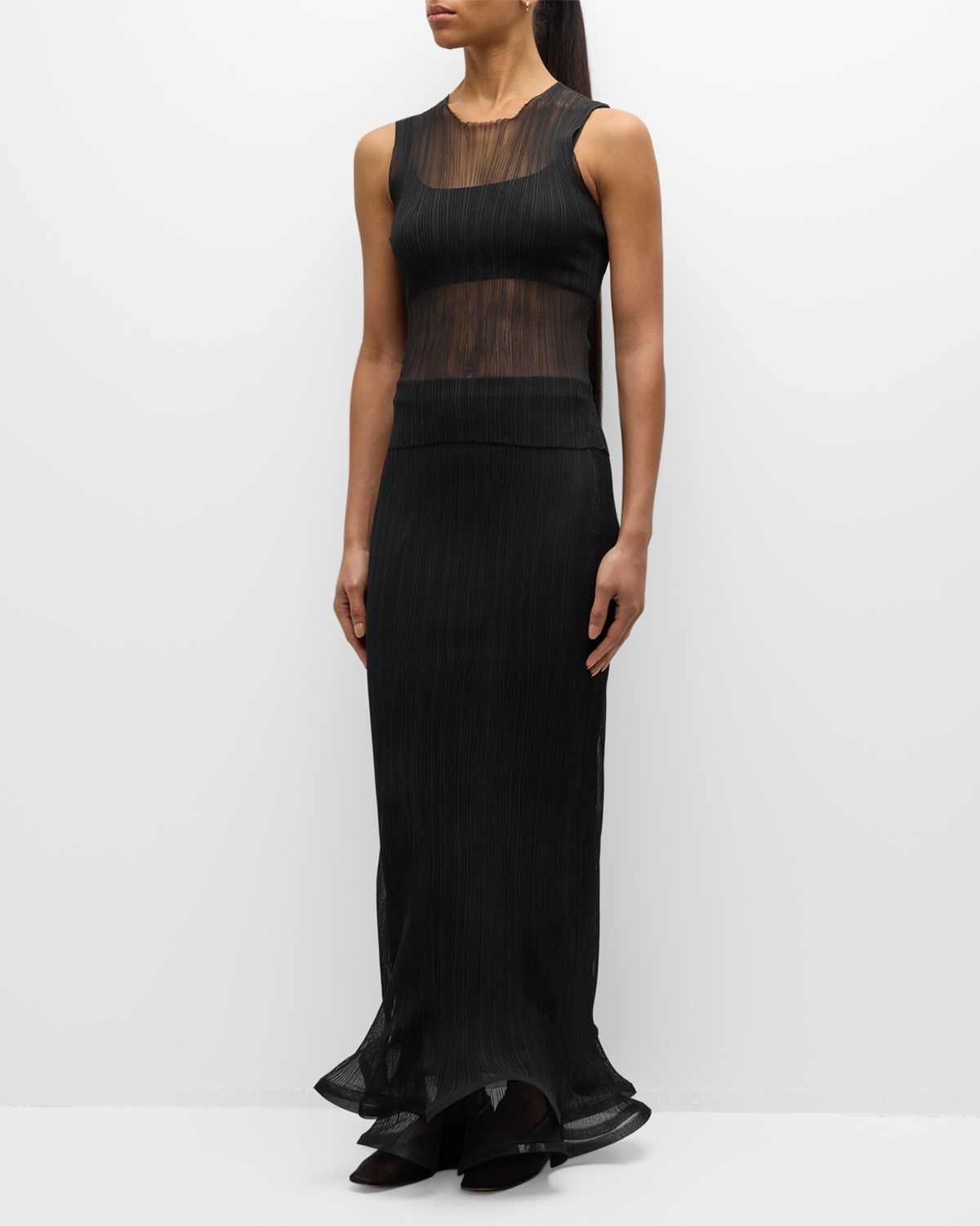 SIMKHAI Oakley Bralette Plise Knit Tank Top