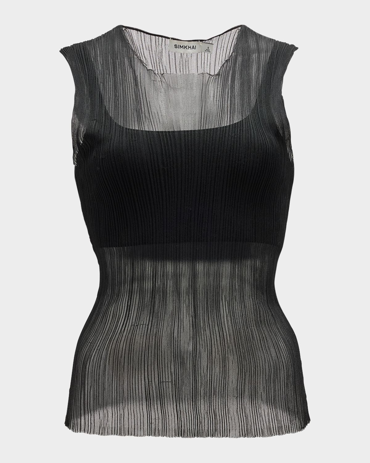 SIMKHAI Oakley Bralette Plise Knit Tank Top