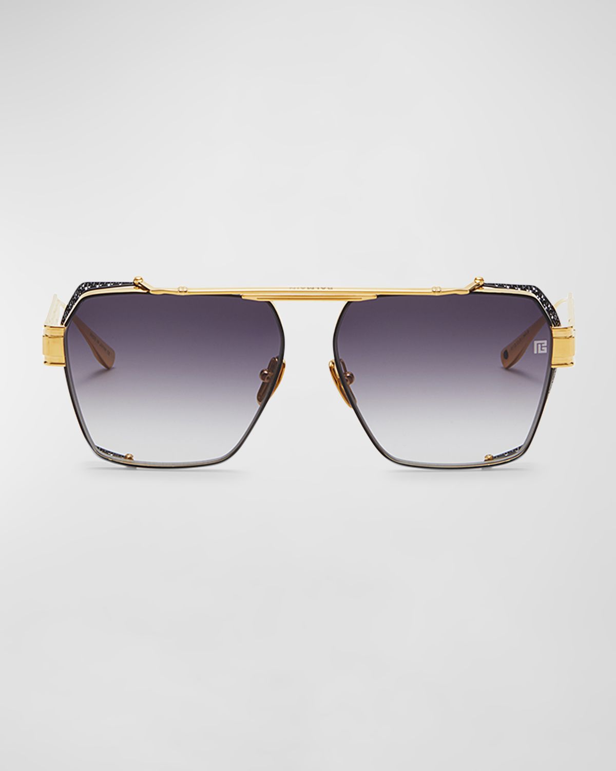 Balmain Premier Titanium Aviator Sunglasses